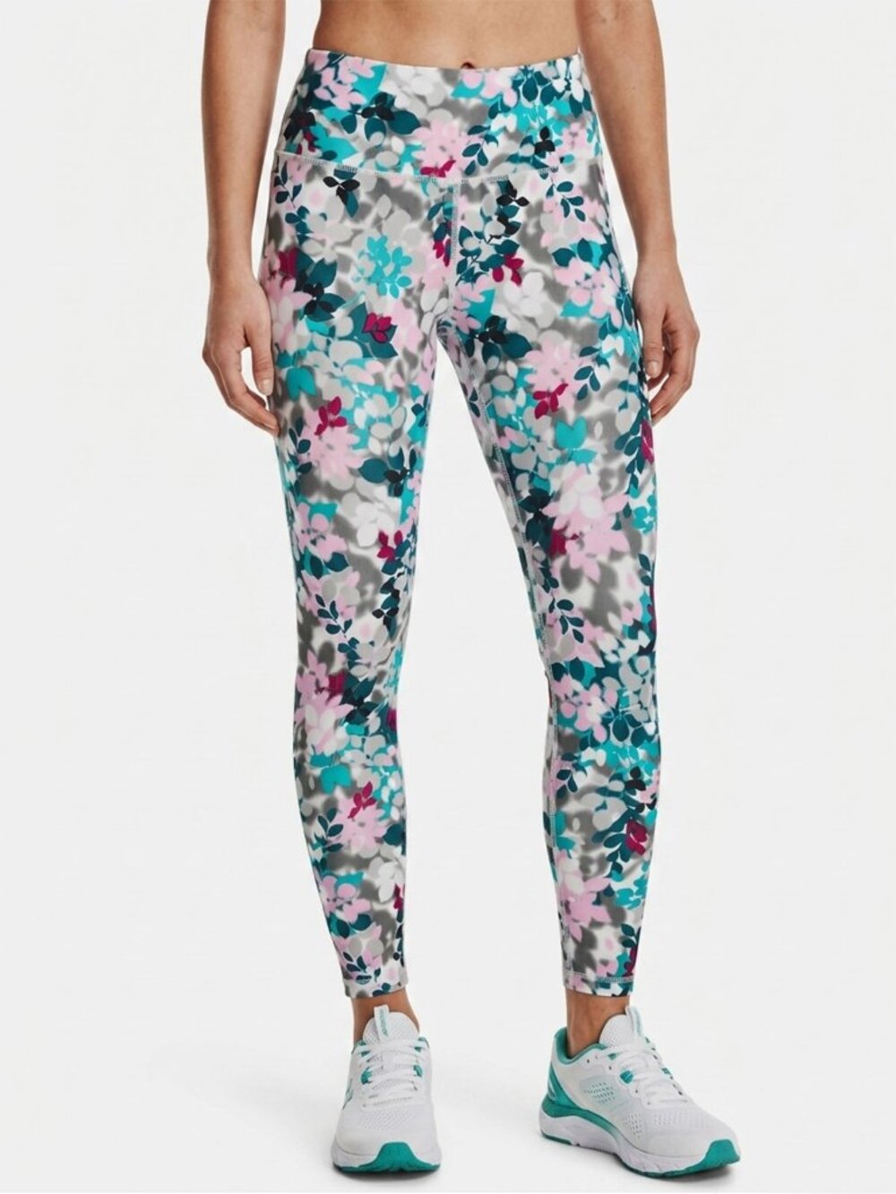 Joe Fresh Floral Print Active Leggings Small Blue Pink Workout Yoga Gym Pants